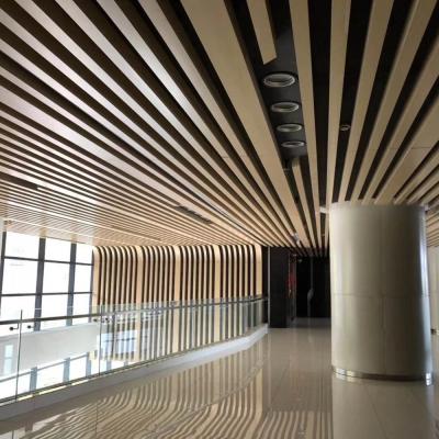 China Oak Finish Baffle Aluminum Perforated Metal Acoustic Ceiling Panels Wall Custom for sale