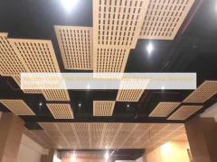 Wooden Ceiling Tiles Grooved Acoustic Wall Panels Sound Absorption Isolation Board