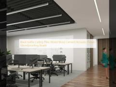 Black baffle Ceiling Tiles Wood Wool Cement Acoustic Panels Soundproofing Board