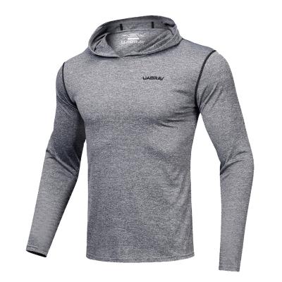 China Wholesale Breathable Men Fitness Round Neck Autumn Long Sleeve T Shirt With Hood for sale