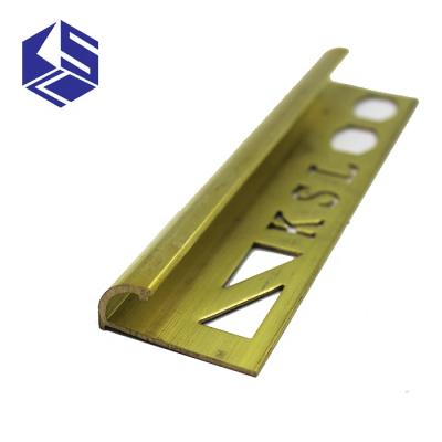 China Moisture Proof Round Finish Metal Brass Tile Corners Brass Mill Tile Trim for sale