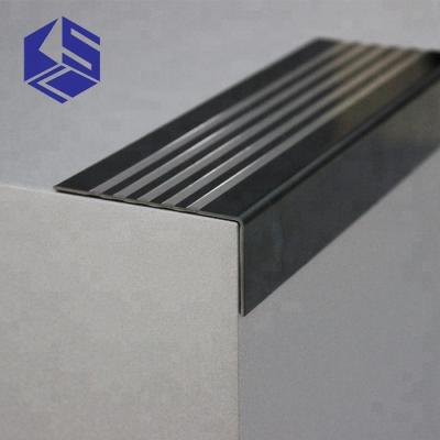 China Hotel Easy Install Polished Stair Nosing Anti Slip Stainless Steel Stair Treads for sale