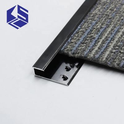 China Modern Aluminum Black Vinyl Flooring To Carpet Transition Strip for sale