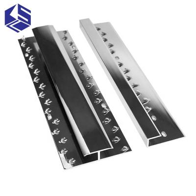 China Matte Silver Double Side Modern Polished Aluminum Carpet Joiner Strip for sale