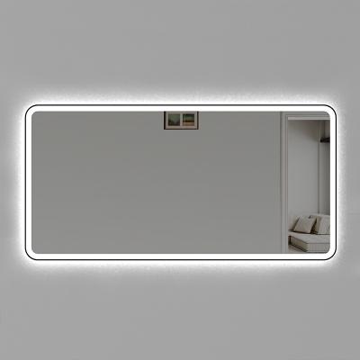 China Lit 2021 Modern Style Rectangular Designs Waterproof Oversized Makeup Smart Mirror With LED Light for sale