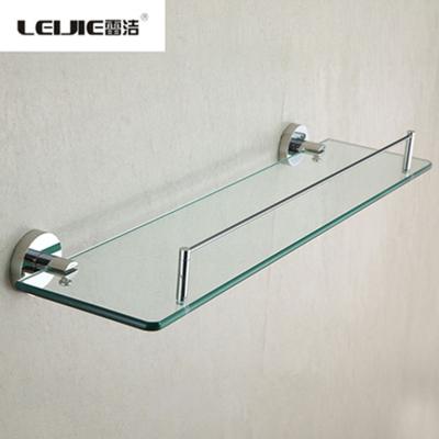 China Foshan Bathroom Hardware Front Lip For Glass Shelf Insert Wall Mounted Type Glass Shelf for sale