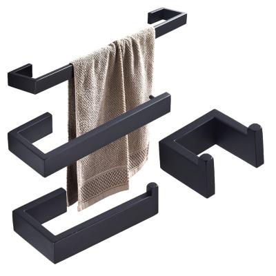 China Stocked Wholesale LEIJIE Hotel Bathroom Stainless Steel Towel Hanger Bathroom Accessories Set for sale