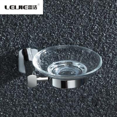 China 304 Stainless + Modern Glass Soap Dish Holders In Bathroom Hotel for sale