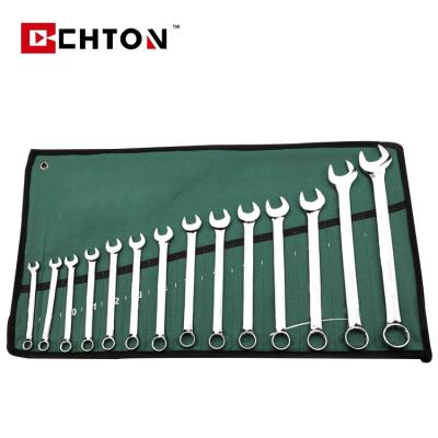 China 8mm To 24mm General Household Metric Combination Wrench Repair 14 Pcs Set Set With Rolled Pouch for sale