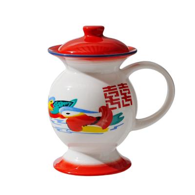 China New Viable Personality Creative Fancy Ceramic Mug Old Fashioned Mug For Parties for sale