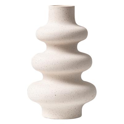 China Modern Creative Burning Particle Flower Arranger Vase Frosted Ceramic Supply Wedding Decorations for sale