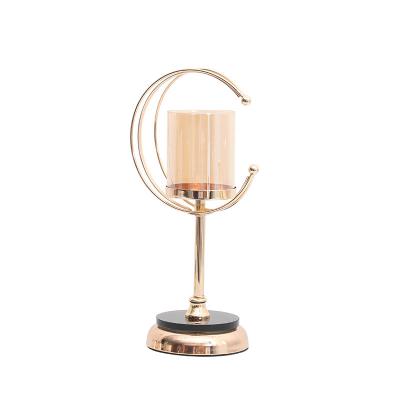 China European novel home lamp household candle holder moon ice decoration decor metal home artefact for sale