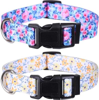 China Famous Custom Made Padded Dog Collars Logo Print Cute Pets Fashion Custom Personalized Pet Collar Buckles for sale