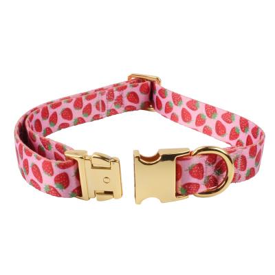 China Padded Stainless Steel Dog Collar Metal Buckle Adjustable Thick Nylon Pet Dog Collars Stain Steel for sale