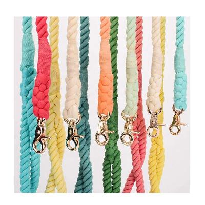 China Custom Padded Macrame Cotton Rope Macrame Dog Lead Handmade Macrame Dog Leash for sale