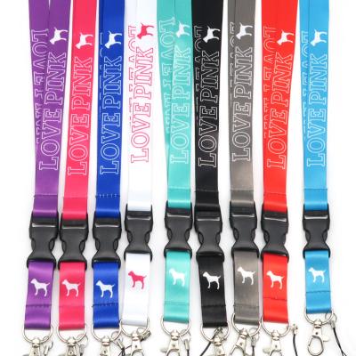 China Promotional Direct Loose Custom Love Factory Supply Gift Pink Neck Lanyard for sale