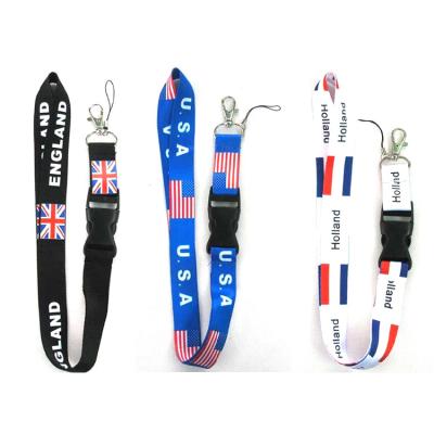 China Polyester Factory Direct Custom Made Country Flag Lanyards for sale