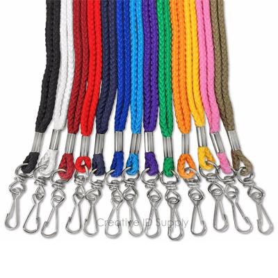 China Promotional Gift Custom Snap Away Round Neck ID Card Badge Holder Bungee Rope Lanyard for sale