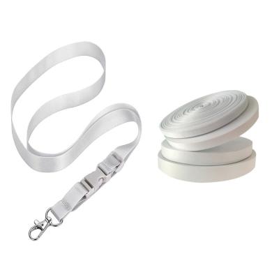 China Factory Direct Polyester Plain Sublimation Polyester White Dye Lanyard for sale