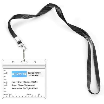 China Lanyard Plastic Custom ID Card Holder With Polyester Lanyard for sale