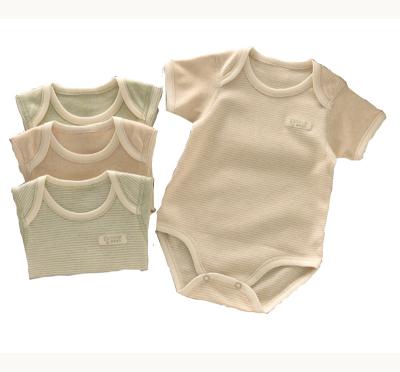 China Summer Short Organic Clothes 100% Cotton Bodysuit Baby Newborn Sleeve Romper for sale