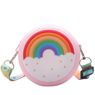 China 2021 new fashion fashion children's pinch Korean cute rainbow baby donuts handbags for sale