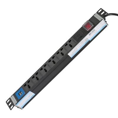 China Data Center Factory Direct Supply PDU 6 Modular Socket & 2 USB SPD Slots Surge Charging Module Customize PDU for sale