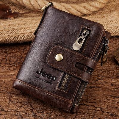 China Fashion Genuine Leather Male Purses With Zipper Coin Pocket Purses Customize Logo Men Wallet And Card Holder Wallets Mens Leather Lined for sale