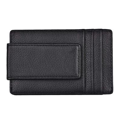 China RFID Blocking Amazon LOGO Front Pocket Wallet Leather Custom Made RFID Blocking Strong Magnet Slim Money Clip for sale