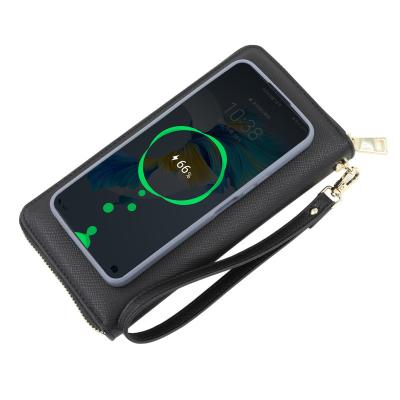 China RFID Blocking Protect Power Luxury Wireless Wallet With Interface Large Capacity Factory Fill Supply for sale