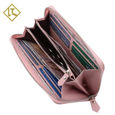 China RFID Blocking Protects New Design Zipper Purse RFID Blocking Long Wallets Women Purse Factory Supply for sale