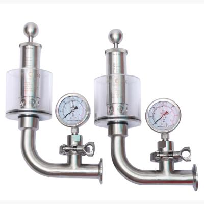 China Beer Brewing Sanitary Adjustable Tri Clamp Pressure Gauge Pressure Bunging Valves for sale