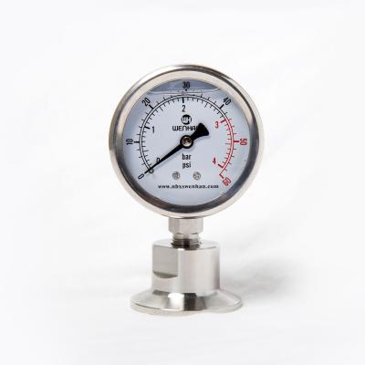 China Beer Equipment Stainless Steel Beer Brewing Accessories 60 PSI Liquid Filled Pressure Gauges Maintain Pressure Gauge for sale