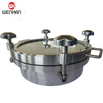 China Pressure vessel Wenhan round pressure vessel tank stainless steel manway with pane for sale