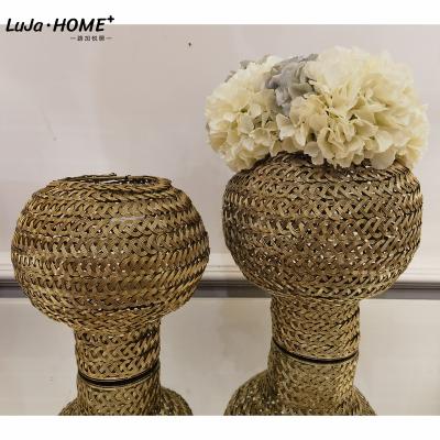 China Art Deco Traditional Creative Multifunctional Artificial Flower Vase Metal Piercing Vases for Wedding and Home Decoration for sale