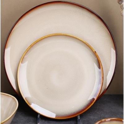 China Sustainable A particularly beautiful home kiln transformed into a light luxury Western cuisine steak ceramic plate set for sale