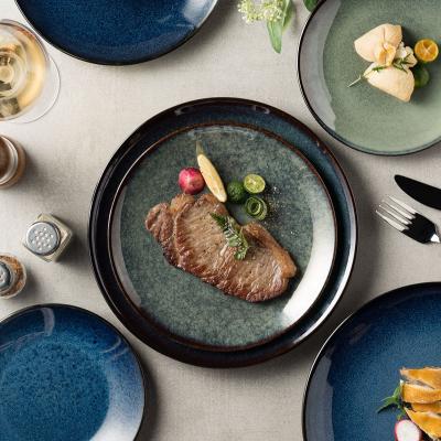 China Sustainable Ceramic Tableware Cheap Modern Restaurants Dinner Dishes Plates Sets Western Family Restaurant Dinner Plate for sale