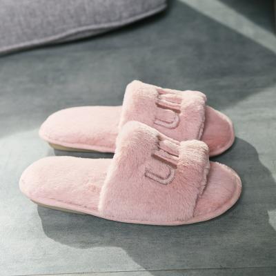 China CUSHIONING Wholesale High Quality Plush Indoor Pink Home Slippers Women Shoes, Comfortable And Warm Women's Slippers, Women's Slippers for sale