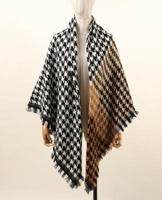 China 2021 Classic New Design Houndstooth Wool Pattern Lambswool Scarf 2021 Classic 100% Wool Soft Shawl For Winter for sale