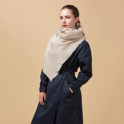 China Autumn Winter Design Women Wrap Shawls Simple Dyed Plaid Oversized Scarf for sale