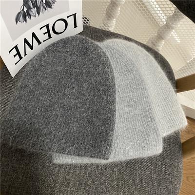 China Hat COMMON Wool Rabbit Fur Knitted Hat Thickened Hearing Protection Rabbit Warm Fur Knitted Hat for sale