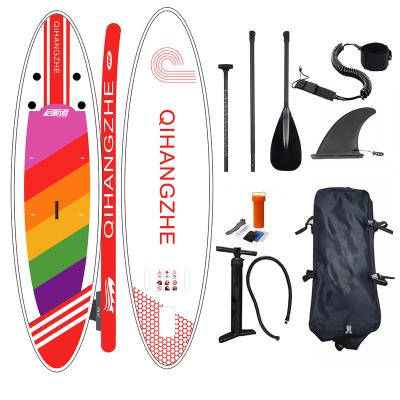 China Rainbow Edition QI HANG ZHE Outdoor Surfing Surfboard Stand Up Inflatable Board Isup Paddleboard Paddle Board Inflatable Paddle Board Sip for sale