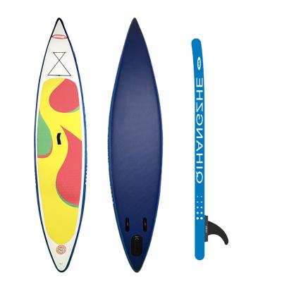 China Colorful Edition QI HANG ZHE Lightweight and Comfortable Paddles Folding Inflatable Surfboards Outdoor Water Racing Vertical Water Paddling Board for sale