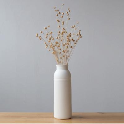 China Modern simple white ceramic vases for home decor white unglazed ceramic flower vases for living room craft for sale