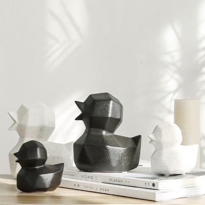 China Modern Nordic Ceramic Animal Room Decor Europe Duck Crafts Decoration Creative Home for sale