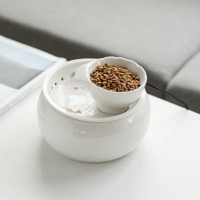 China Wholesale Custom Logo Ceramic Automatic USB Cat Pet Water Feeder Electric Pet Water Fountain for sale