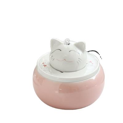 China Factory Wholesale Automatic Pet USB Charging Pet Drinking Stations Cat Ceramic Wwter Filtered Fountain for sale