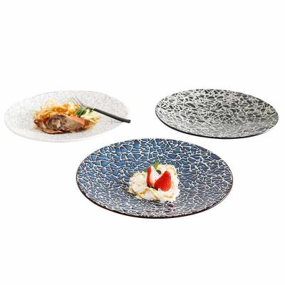 China Western style ceramic blue black and white manufactu stocked creative European style steak tableware, restaurant and hotel for sale