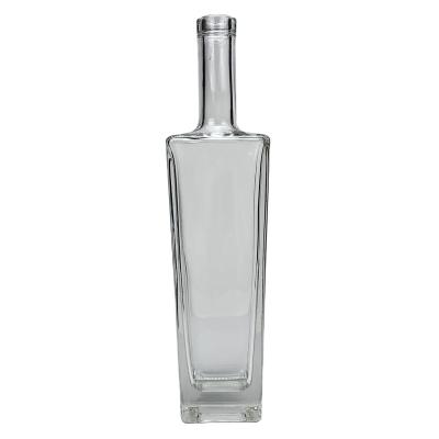 China Crystal Material High Quality Factory Wholesale Clear Glass Bottle Brandy Bottle Square for sale