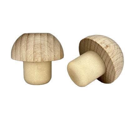 China Elastomer Factory Hot Sales Customized Luxury Wooden Hemispherical Wine Cork Stopper for sale